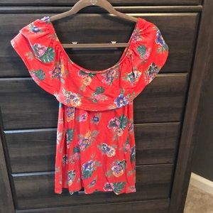 Off the shoulder Old Navy tropical shirt